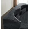 Floor Sofa With 2 Pillows, Convertible Plush Corduroy Foam Filled Sleeper Sofa Bed - Dark Gray - Image 16