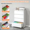 Modern Steel 4 Drawer Lateral File Cabinet With Lock, Metal Construction - Brushed Nickel - Image 9