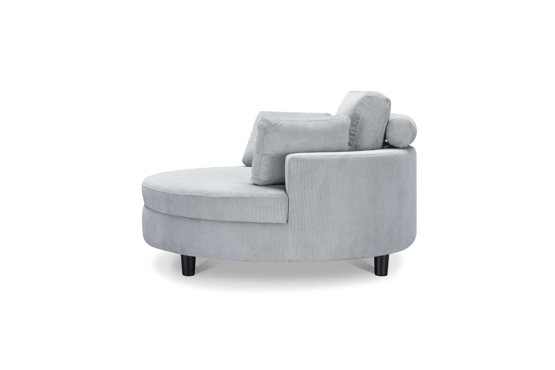 Corduroy Sofa With Two Throw Pillows And A Waist Pillow With An Extra Tray For Comfortable Seating In Small Apartment Bedrooms - Gray - Image 5