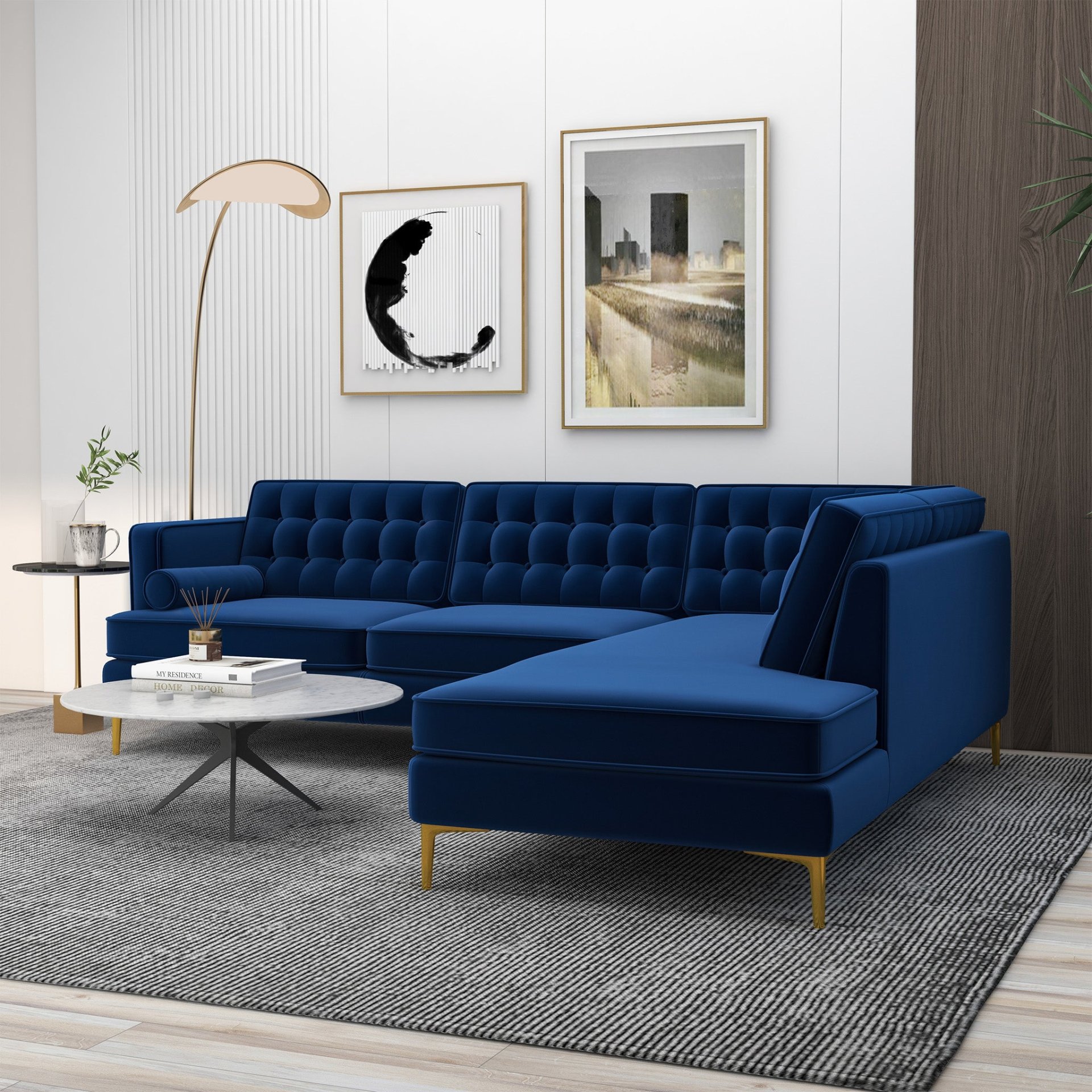 Brooke - Sectional Sofa Right Facing - Blue - Image 7