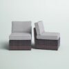 Armless - Patio Chair With Cushions (Set of 2) - Brown - Image 14