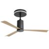 Modern Flush Mount Ceiling Fan With Led Light And Remote Control, 3 ABS Blades Noiseless Reversible Dc Motor For Patio Living Room - Matte Black - Image 2