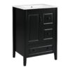 Retro Style Bathroom Vanity With Sink, Soft Closing Cabinet And Drawers - Black - Image 11