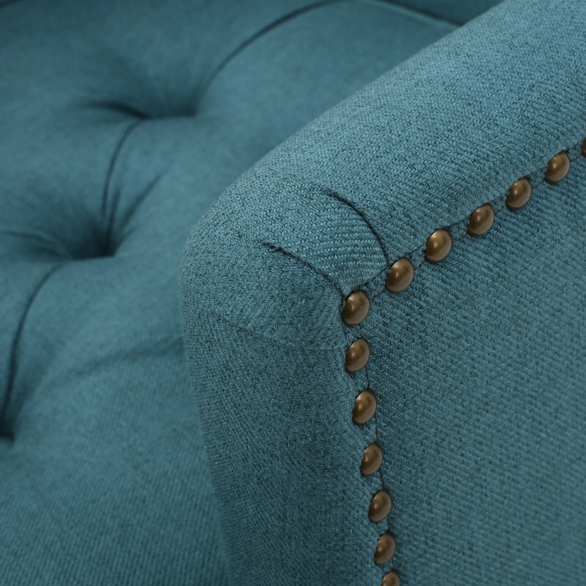 Harrison - Tufted Club Chair With Plush Cushion And Studded Trim - Dark Teal - Image 10