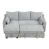 Pull Out Sleeper Sofa L-Shaped Couch Convertible Sofa Bed With Storage Chaise, Storage Racks And USB Ports - Light Gray - Image 19