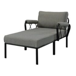 Rajni - Patio Set (1 Armed Chair, 1 Ottoman) - Gray