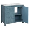 Bathroom Vanity Organizer With Sink, Solid Storage Cabinet - Retro Blue - Image 11