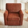 360 Degree Swivel Chair Accent Barrel Armchair With Side Pockets - Red - Image 10