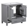 Bathroom Vanity With Single Sink, Combo Cabinet Undermount Sink, Bathroom Storage Cabinet With Two Doors And A Drawer, Soft Closing, Multifunctional Storage, Solid Wood Frame - Gray - Image 17