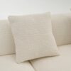Compression Sofa: Combining Chaise Longue With 3 Seater, Wood Grain Chenille Fabric, Full Sponge Compression Sofa, Combined Sofa With 4 Pillows For Living / Home Furniture / Apartment - White - Image 13