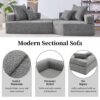 Oversized Modular Sectional Sofa, Luxury Boucle Floor Couch Set, Convertible Sleeper Couch, Spacious Foam-Filled Sofa Bed, 2 Piece Free Combination - Gray - Image 12