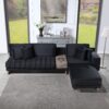 Memphis - Velvet Reversible Sectional Sofa Ottoman With Storage Compartment, Drawer, USB ports, Charging Outlets - Image 6