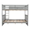 Full Over Full Bunk Bed With Ladders And 2 Storage Drawers - Gray - Image 6