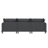 3 Seat Sofa Module For Modular Sectional Wide Seat Cloud Couch With Throw Pillows Upholstered - Gray - Image 8