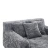 Chenille Interior Lazy Sofa Chaise Longue Armchair With 3 Pillows And Armrests - Gray - Image 12