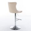 Swivel Velvet Barstools Adjusatble Seat Height From 25-33", Modern Upholstered Chrome Base Bar Stools With Backs Comfortable Tufted For Home Pub And Kitchen Island (Set of 2) - Beige - Image 7