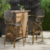 Outdoor Wicker And Aluminum French Barstools (Set of 2) - Black - Image 5