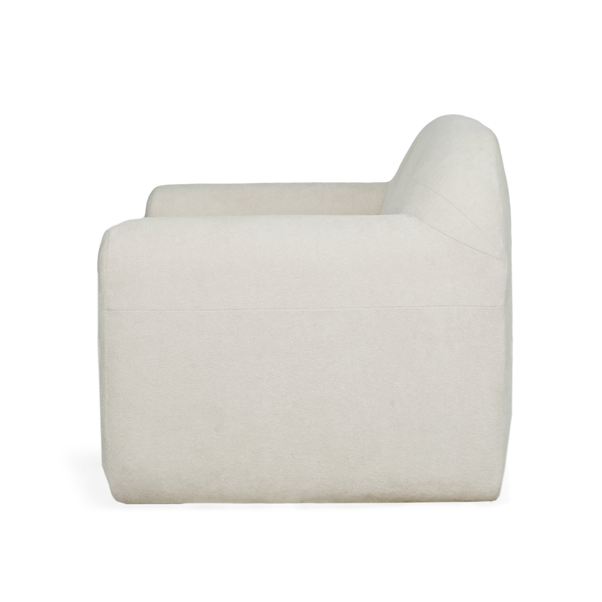 Harmonara - Boucle Upholstered Club Chair With Blind Tufting - Cream - Image 5