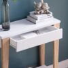 Modern Two Toned Console With Two Shelves - White / Tan - Image 2