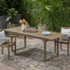 Outdoor Expandable Acacia Wood Dining Table With U Shaped Leg - Gray - Image 2