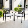 Outdoor Patio Stationary Dining Chairs With Outdoor Grade Sunbrella Cushions, Branch Like Backrest (Set of 2) - Bourbon Brown - Image 2