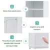 Tall Bathroom Storage Cabinet With Glass Doors, Free-Standing, Two Drawers, And Adjustable Shelves, MDF Board, Painted Perfect For Displaying Your Favorite Items - White - Image 5