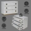 Anpu - Faux Crocodile Skin Console Cabinet - Silver - Image 12