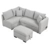 L-Shaped Sectional Pull Out Sofa Bed Sleeper Sofa With Two USB Ports, Two Power Sockets And A Movable Storage Ottoman - Gray - Image 15