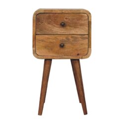 Mini Curved Nightstand - Oak