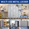 3 Door Lockers With Locks For Secure Storage - Gray - Image 8