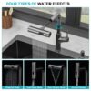 30" Drop In Kitchen Sink With Pull Out Faucet And Soap Dispenser 16 Gauge T 304 Single Bowl Topmount Sink - Gunmetal Black - Image 8
