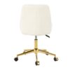 Modern Teddy Fleece Fabric Dining Chair With Gold Legs, Soft And Comfortable, Adjustable, Space Saving - Beige - Image 12