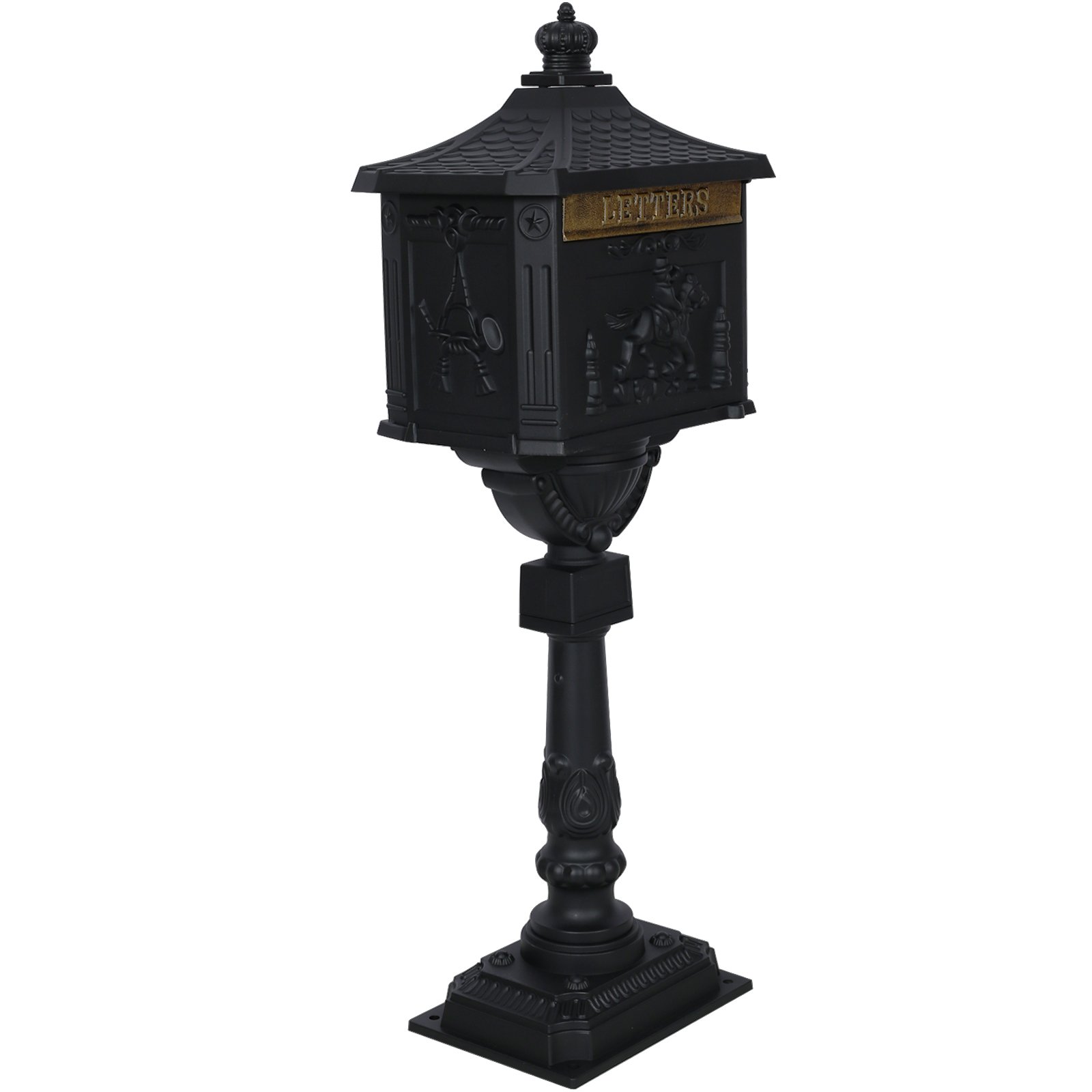 Cast Aluminum Mail Box, Postal Box, Mailbox - Black - Image 9