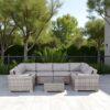 4 Person Patio Seating Set With Cushions, All Weather - Gray - Image 2