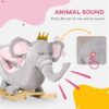 Qaba - Baby Rocking Horse Elephant Rocking Chair Toddler Rocker Toy With Sound Wooden Base Seat Safety Belt For 1.5-3 Year Old - Gray - Image 9