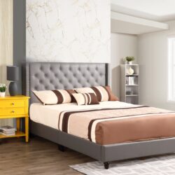 Queen Upholstered Bed - Gray