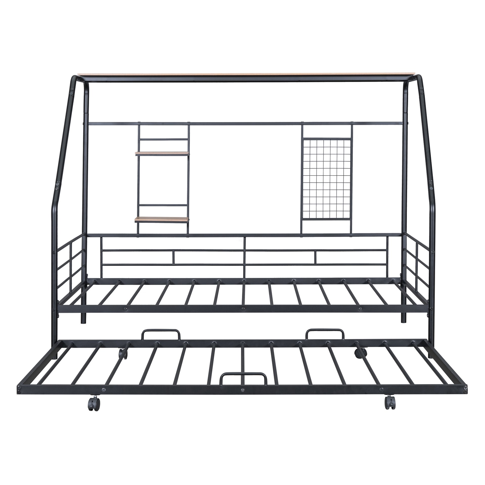 Twin Size Playhouse Design Bed With Trundle - Black - Image 3