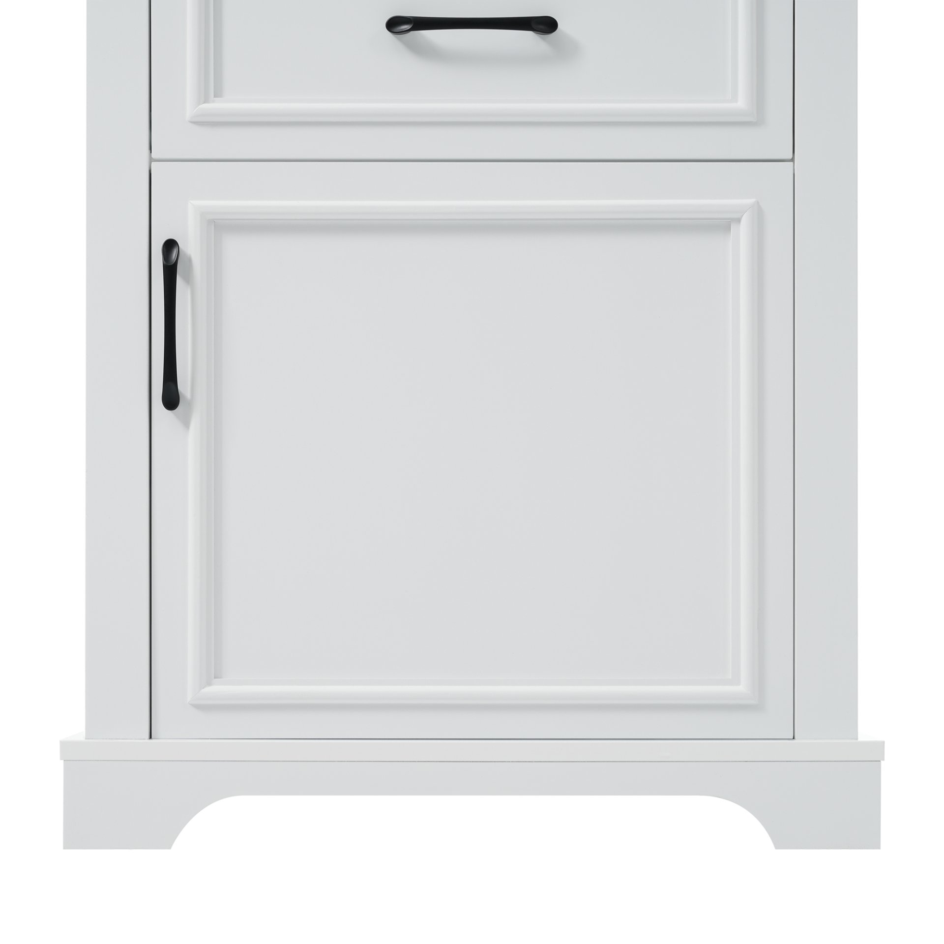 Freestanding Bathroom Vanity Tall With Damping Hinge Doors, Adjustable Shelves - White - Image 14