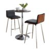 Mason - 3 Piece Swivel Mid-Century Modern Counter Height Dining Set With Adjustable Table - Chrome / Brown / Black - Image 2