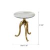 Modern Small Coffee Table With Microcrystalline Stone Top And Carbon Steel Legs - Gold - Image 3