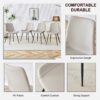 Chic Dining Chair With Black Metal Legs And Curved Widened Cushion Design (Set of 6) - Light Gray - Image 3