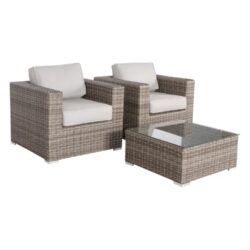 2 Person Seating Set With Cushions - Gray Mix