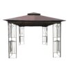 10 X 10 Ft Patio Gazebo Tent With Ventilated Double Roof And Mosquito Net - Brown - Image 9