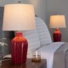 Rockwell - Contemporary Table Lamp (Set of 2) - Glossy Brick Red / Polished Nickel / Natural - Image 5