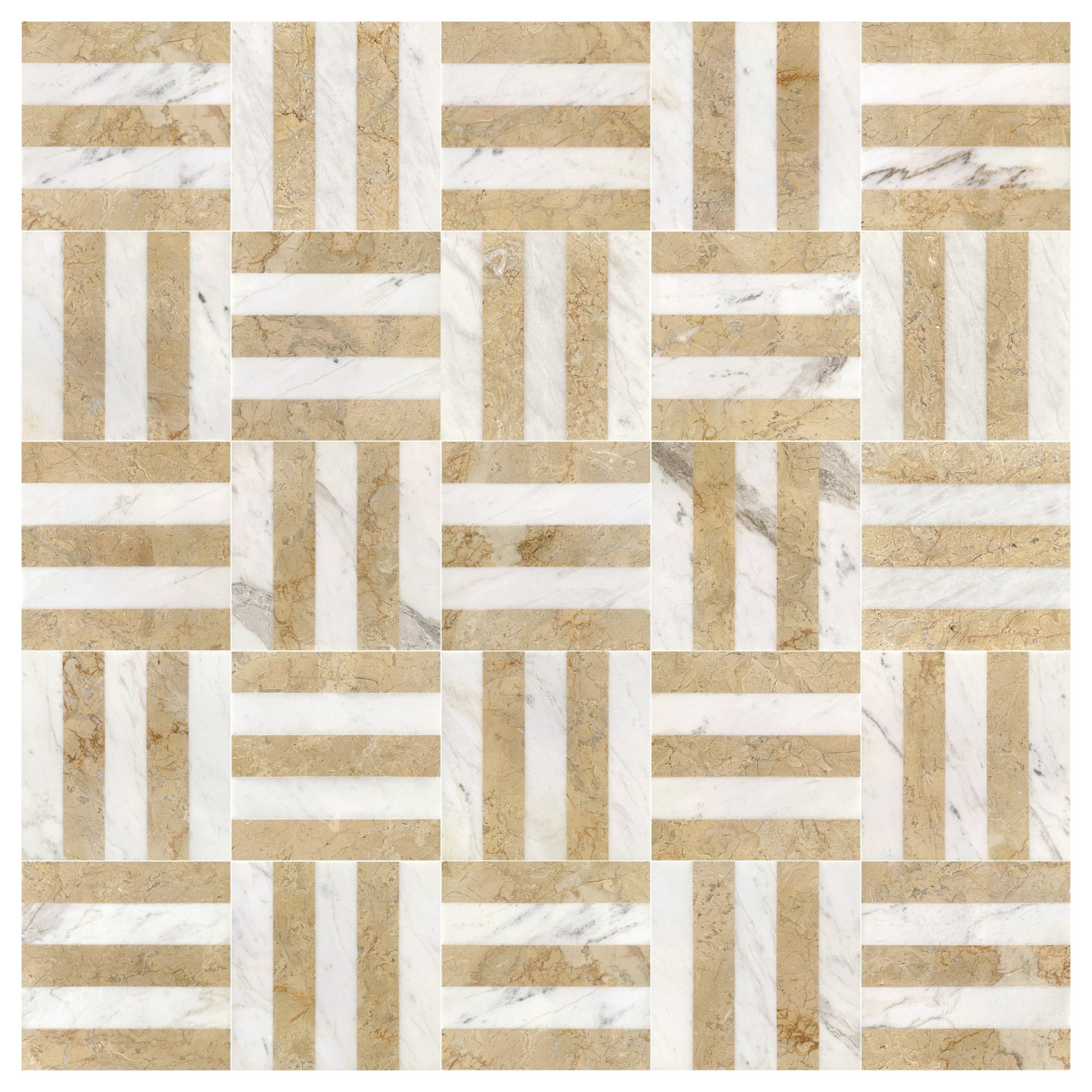 Elegant And Waterjet Polished Marble Tile For Floor And Wall Stone - White / Gold - Image 5