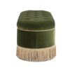 Melinda - Oval Tufted Bullion Fringe Storage Bench - Olive Green - Image 3