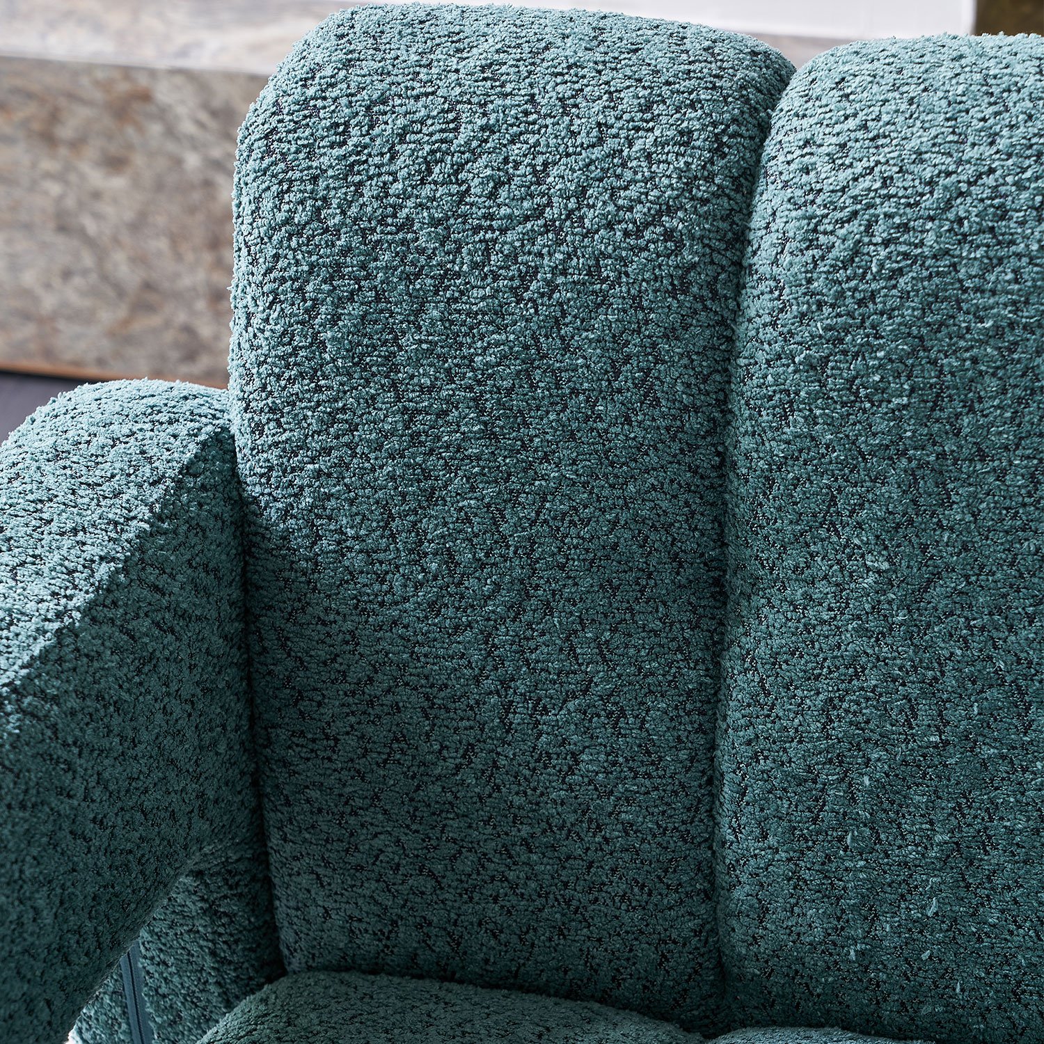 31.10" Wide Boucle Upholstered Accent Chair - Green - Image 12