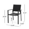 Baird - Outdoor Mesh And Aluminum Dining Chairs - Black - Image 3