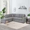 Sleeper Sofa Bed, 2 In 1 Pull Out Sofa Bed L Shape Couch With Storage Ottoman For Living Room, Bedroom Couch And Small Apartment - Gray - Image 2
