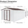 10'x12' Garden Sheds Outdoor Storage Sheds - White / Coffee - Image 3